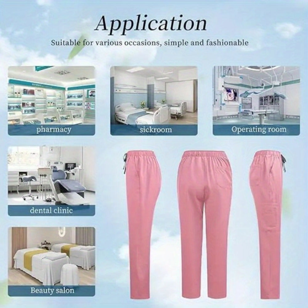 Beauty salon nursing uniforms for hospital nurses in Europe and the United States. Summer casual short-sleeved surgical clothing with collar and zipper.