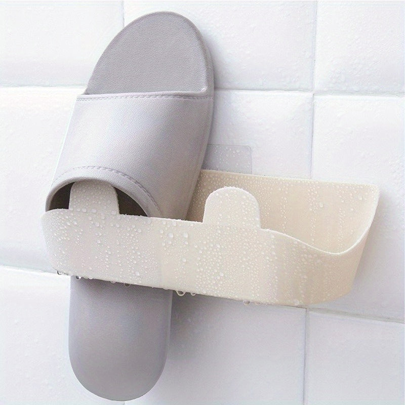 Wall-Mounted Shoe Rack Saves Space, Plastic Slipper Holder for Bathroom, Back Organizer for Any Room, Easy to Install Without Power