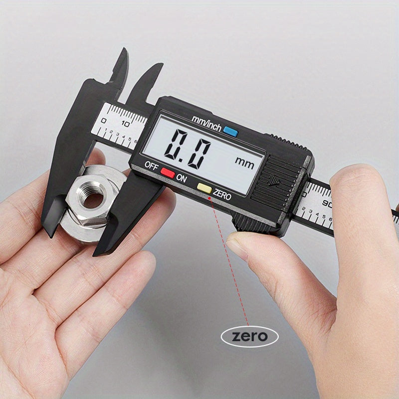 1pc Digital Caliper with LCD Screen, Triangular Scale Ruler, and High Precision Carbon Fiber Plastic Construction