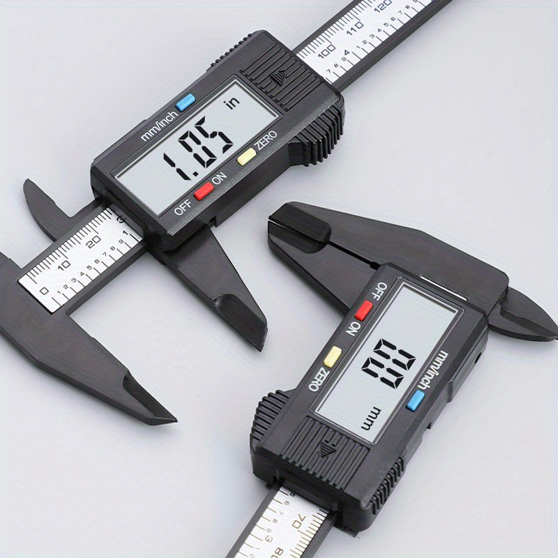 1pc Digital Caliper with LCD Screen, Triangular Scale Ruler, and High Precision Carbon Fiber Plastic Construction