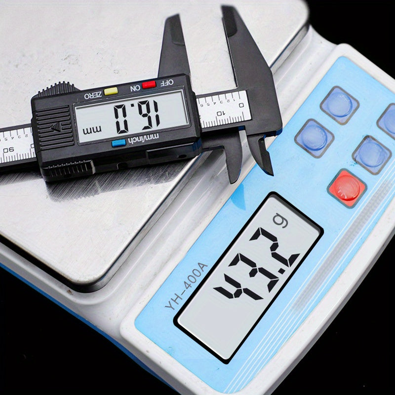 1pc Digital Caliper with LCD Screen, Triangular Scale Ruler, and High Precision Carbon Fiber Plastic Construction