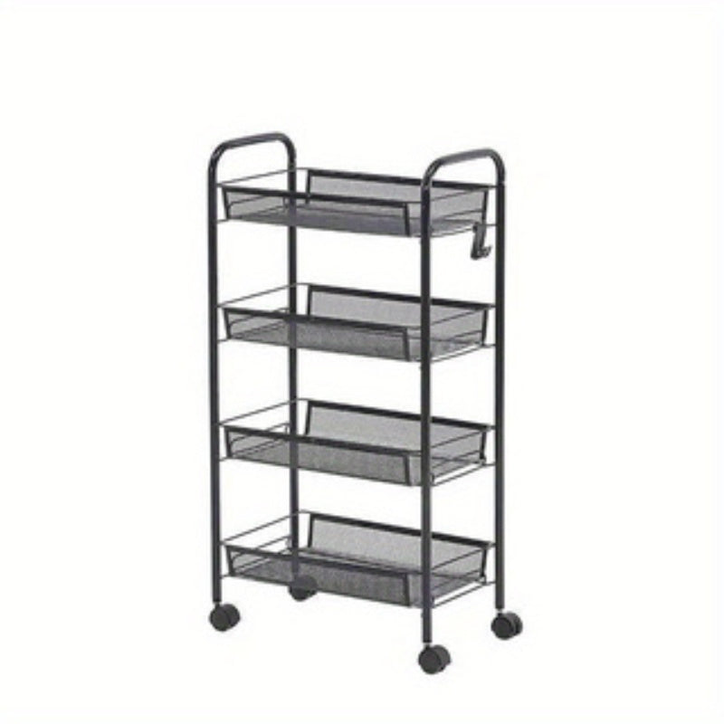 Compact and Flexible Rolling Storage Cart with Multiple Layers - Ideal Organizer for Bathroom, Kitchen & Bedroom to Maximize Space