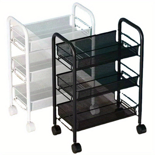 Compact and Flexible Rolling Storage Cart with Multiple Layers - Ideal Organizer for Bathroom, Kitchen & Bedroom to Maximize Space