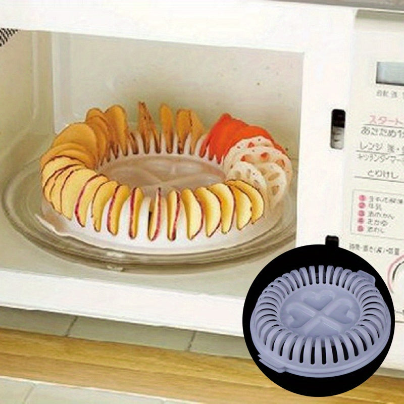 Make crispy homemade potato chips without the need for electricity with this 1-piece Microwave Potato Chips Maker. Crafted from silicone material, this convenient tool ensures easy snacking.