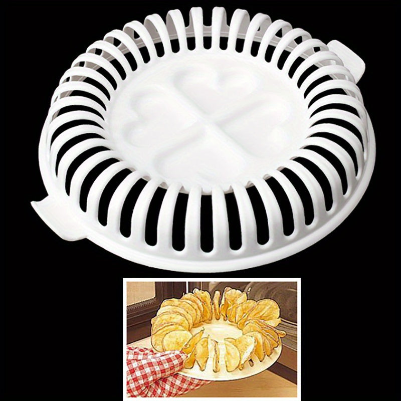 Make crispy homemade potato chips without the need for electricity with this 1-piece Microwave Potato Chips Maker. Crafted from silicone material, this convenient tool ensures easy snacking.