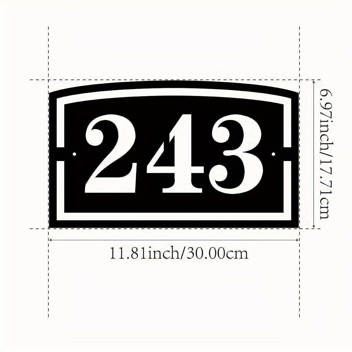 Personalized Black Iron House Number Sign 243, Weatherproof Wall Mount Address Plaque with Custom Street Name, Simple to Install for Outdoor Home Decor, Perfect for Year-Round Holidays such as Christmas, Halloween, and Thanksgiving.