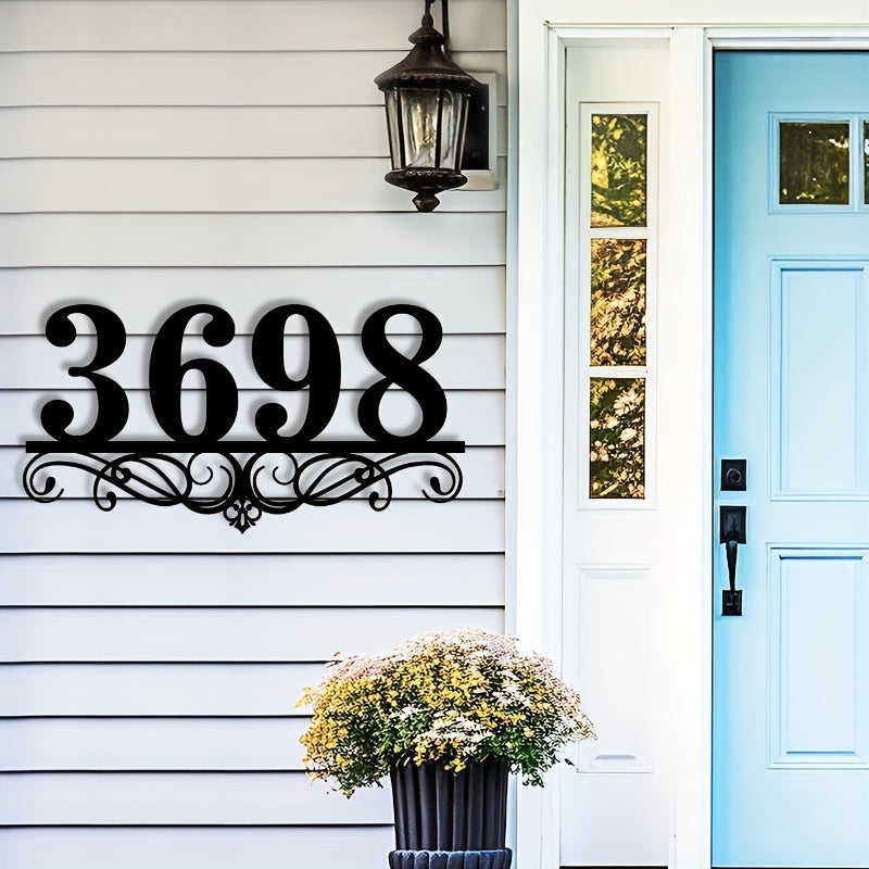 Customize your home with this durable Black Iron House Number Sign. Made to withstand all weather conditions, this rust-resistant outdoor plaque is a perfect addition to your lawn or garden. Easy to install and sure to make a statement for your family's