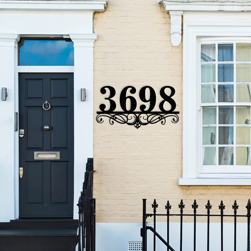 Customize your home with this durable Black Iron House Number Sign. Made to withstand all weather conditions, this rust-resistant outdoor plaque is a perfect addition to your lawn or garden. Easy to install and sure to make a statement for your family's