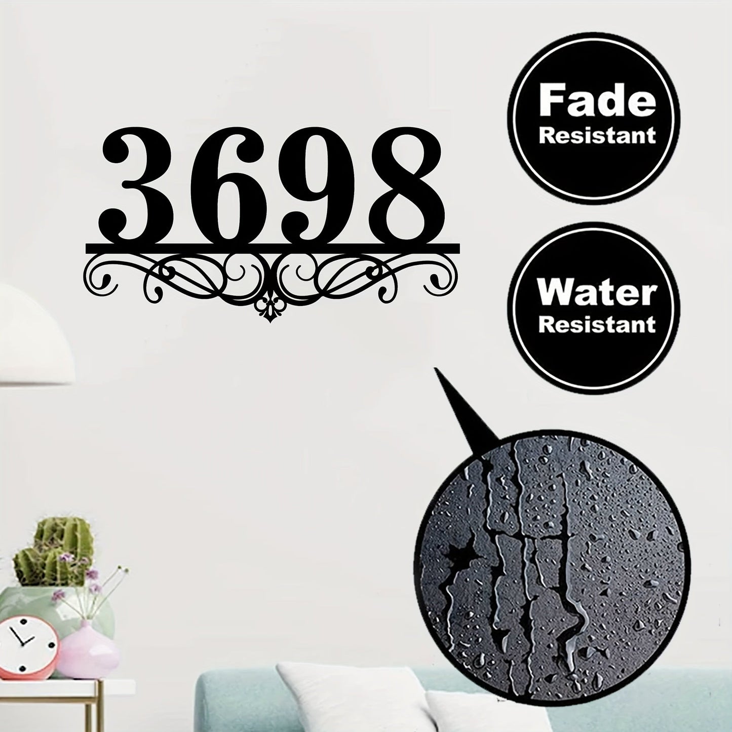 Customize your home with this durable Black Iron House Number Sign. Made to withstand all weather conditions, this rust-resistant outdoor plaque is a perfect addition to your lawn or garden. Easy to install and sure to make a statement for your family's