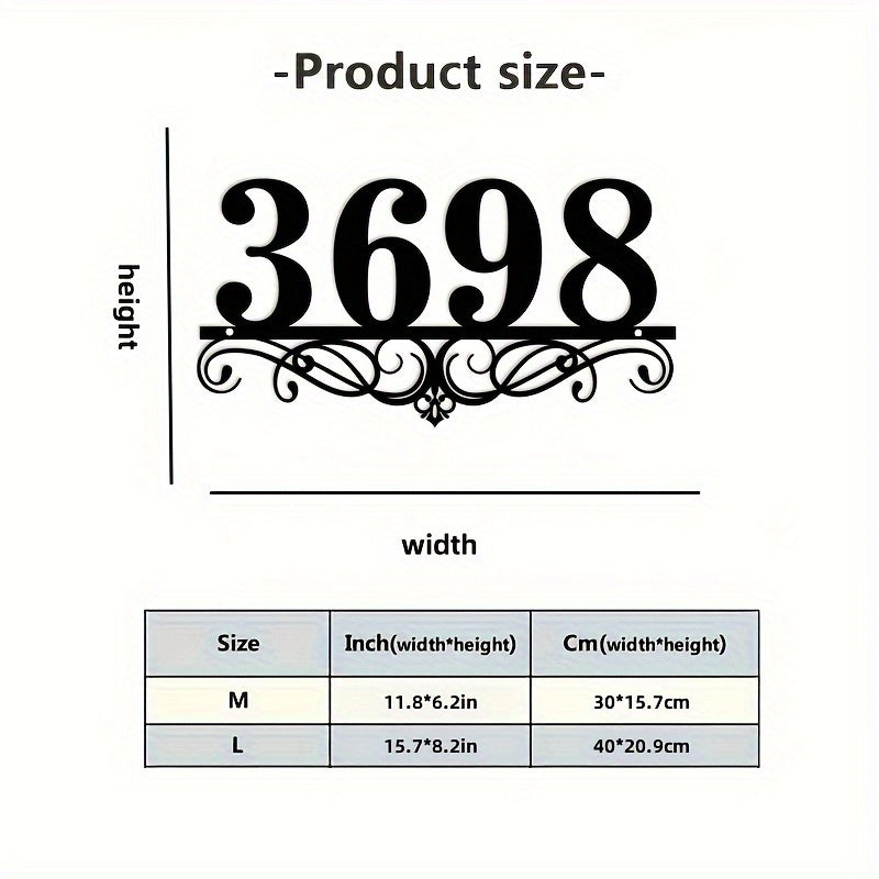 Customize your home with this durable Black Iron House Number Sign. Made to withstand all weather conditions, this rust-resistant outdoor plaque is a perfect addition to your lawn or garden. Easy to install and sure to make a statement for your family's