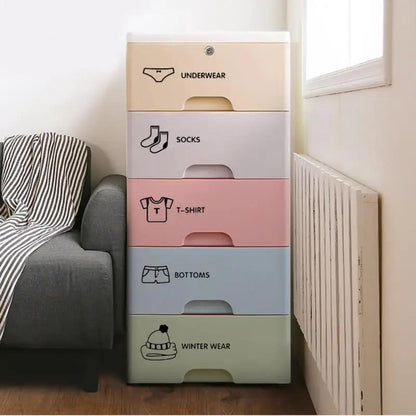 Stylish PVC stickers to organize clothing and home decor items, ideal for labeling bedroom art organizers (storage bins not included).