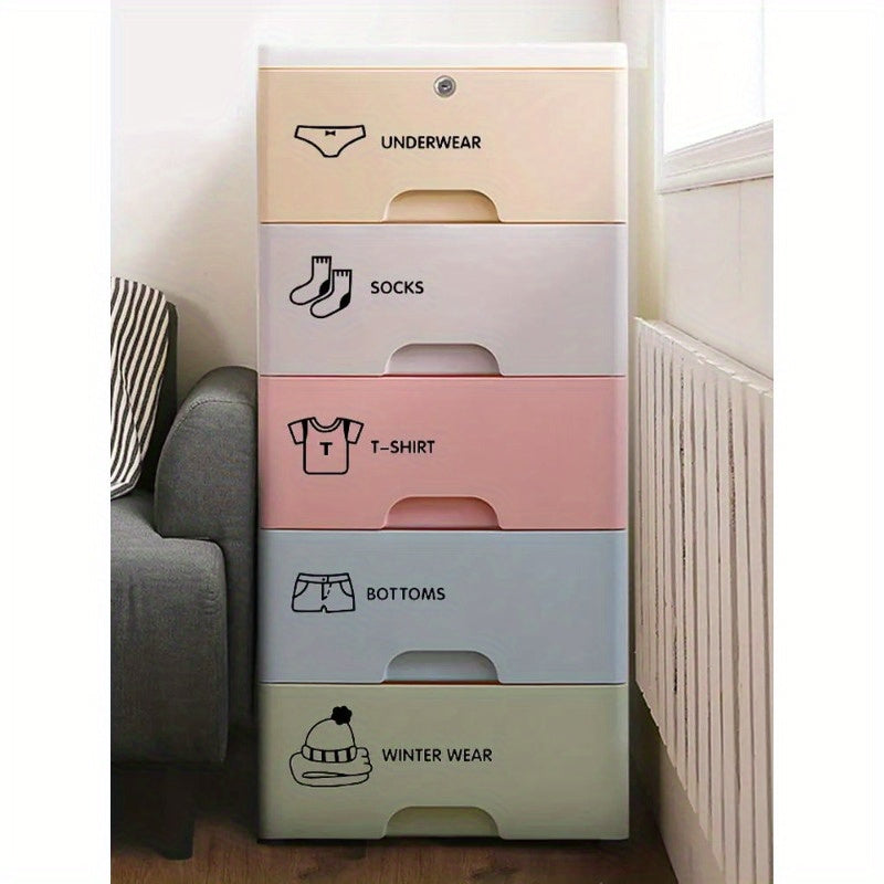 Stylish PVC stickers to organize clothing and home decor items, ideal for labeling bedroom art organizers (storage bins not included).