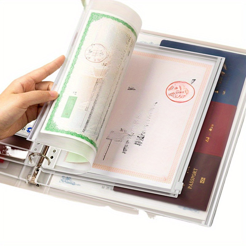 Family ID Storage Bag for organizing loose leaf documents such as bills and papers in A4 and B5 sizes.