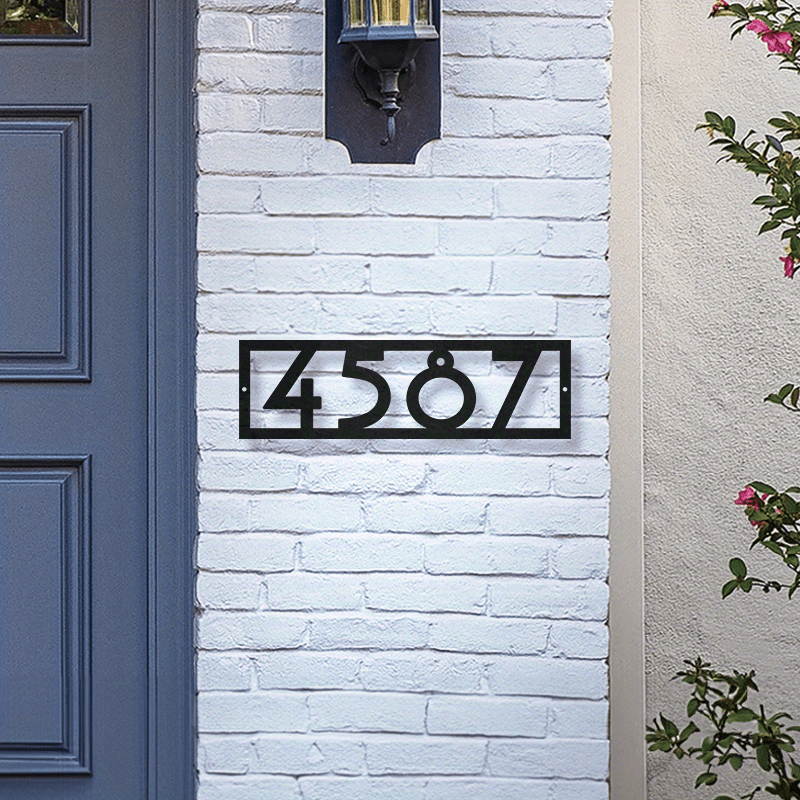 Black Iron Scroll Address Sign - Customizable for Personalized House Number and Name Plaque, Perfect for Front Door, Garden Decor, or Housewarming Gift