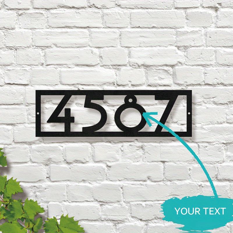 Black Iron Scroll Address Sign - Customizable for Personalized House Number and Name Plaque, Perfect for Front Door, Garden Decor, or Housewarming Gift