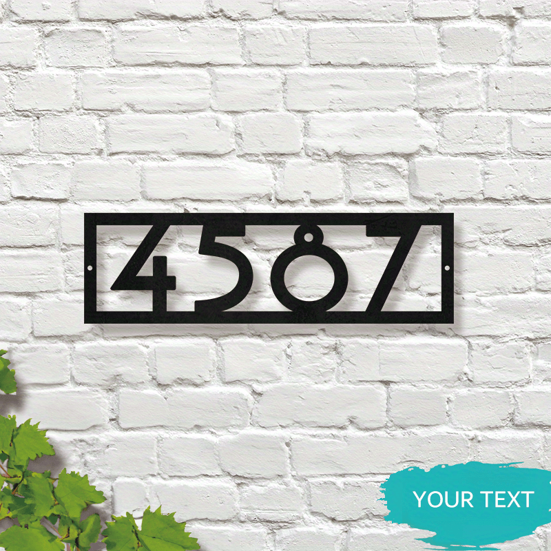 Black Iron Scroll Address Sign - Customizable for Personalized House Number and Name Plaque, Perfect for Front Door, Garden Decor, or Housewarming Gift