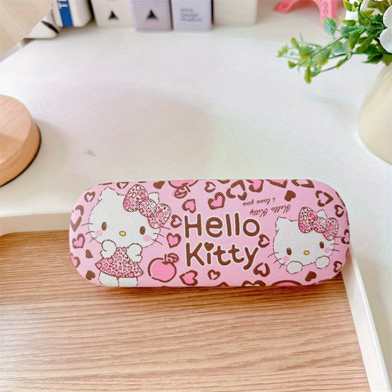 Stylish Design, Sanrio Kuromi Chic Faux Leather Glasses Case - Tough, Shockproof Protection for Fashion Glasses & Prescription Eyewear, Sanrio