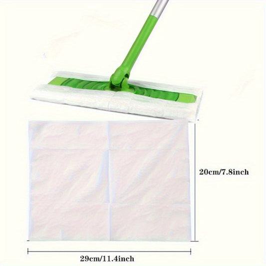 Keep your home clean with a 100-Pack of Disposable Dry Sweeping Cloths - perfect for dust removal without the need for electricity. Suitable for use in the living room, bedroom, bathroom, kitchen, and on floors.