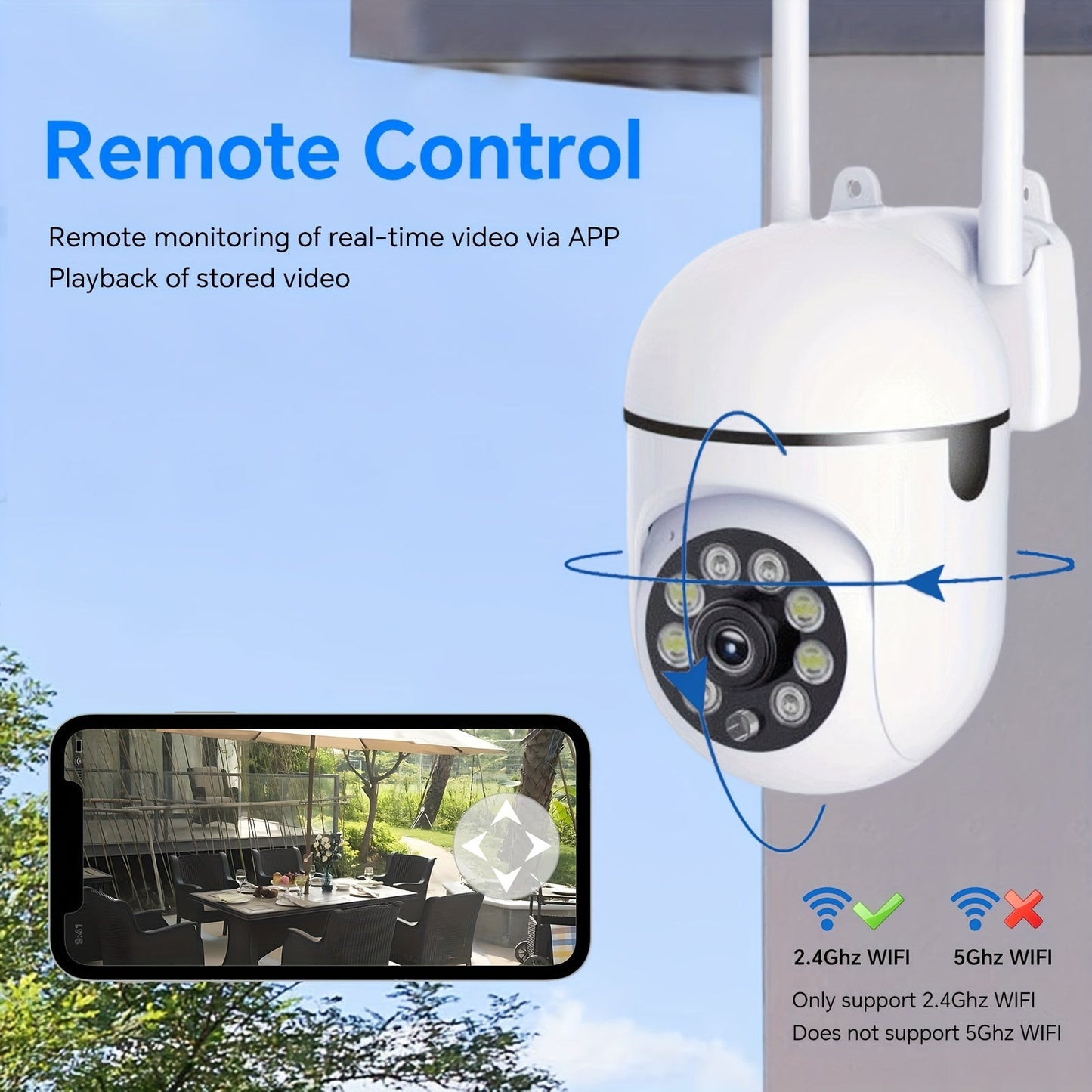 Get the Teruhal Smart Security Camera for crystal clear 3MP resolution, seamless WiFi connectivity, auto-tracking, full-color night vision, AI motion detection, and a wide 355° horizontal & 90° vertical view. This camera also features two-way audio for