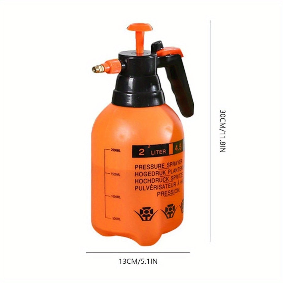 Durable high-pressure manual sprayer ideal for car cleaning, garden watering, plant care, and sterilization. Made of ABS plastic with a copper nozzle and adjustable mist flow. Available in