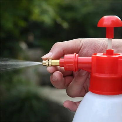 Durable high-pressure manual sprayer ideal for car cleaning, garden watering, plant care, and sterilization. Made of ABS plastic with a copper nozzle and adjustable mist flow. Available in