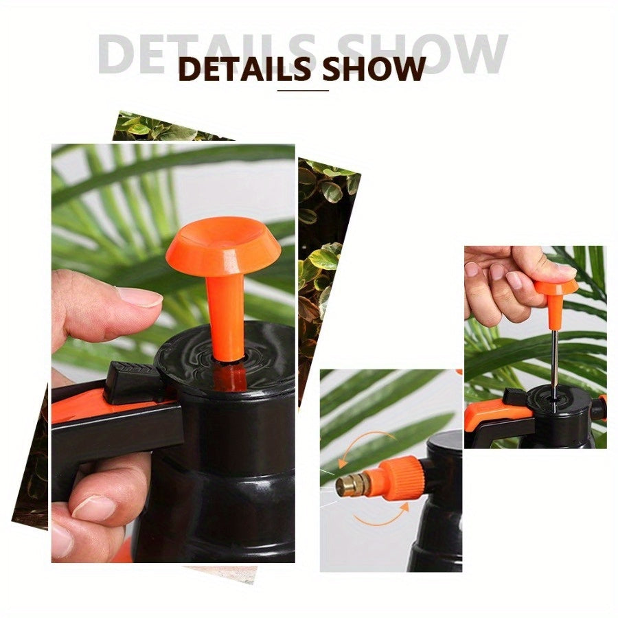 Durable high-pressure manual sprayer ideal for car cleaning, garden watering, plant care, and sterilization. Made of ABS plastic with a copper nozzle and adjustable mist flow. Available in