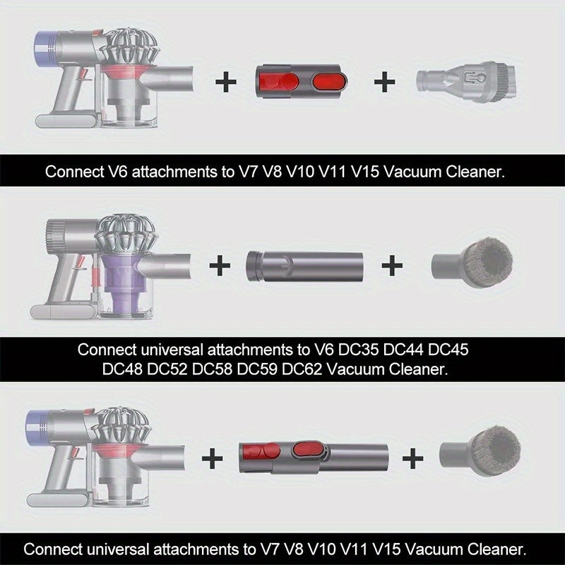 Vacuum Cleaner Attachment Adapter Set of 2, Fits V15 V12 V11 V10 V8 V7 V6 Outsize Models, Includes Plastic Floor Attachment Converter