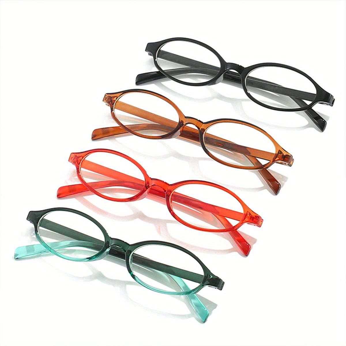 1pc Oval Women'S Glasses with Anti-Blue Light Lens and Fashionable Plastic Frame, Elliptical Style