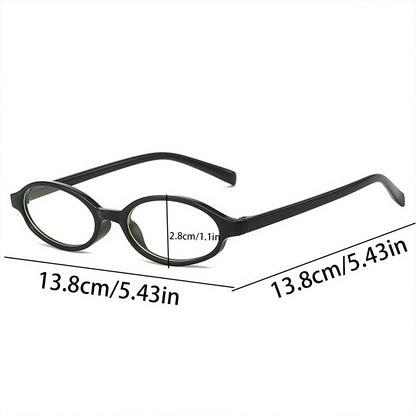 1pc Oval Women'S Glasses with Anti-Blue Light Lens and Fashionable Plastic Frame, Elliptical Style