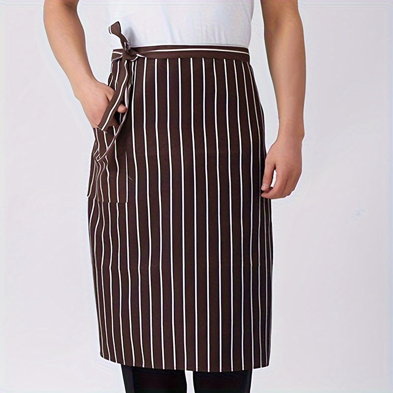 Our high-quality Black Canvas Chef Apron is perfect for all your kitchen needs. This durable, adjustable apron is oil and stain resistant, making it ideal for cooking, baking, gardening, and BBQ. The stylish half-length design with pockets makes it both