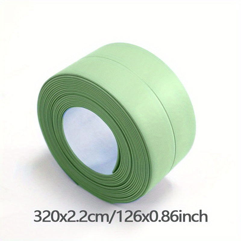 1 roll of waterproof self-adhesive PVC caulk tape for kitchen and bathroom surfaces, providing gap protection and edge shielding.