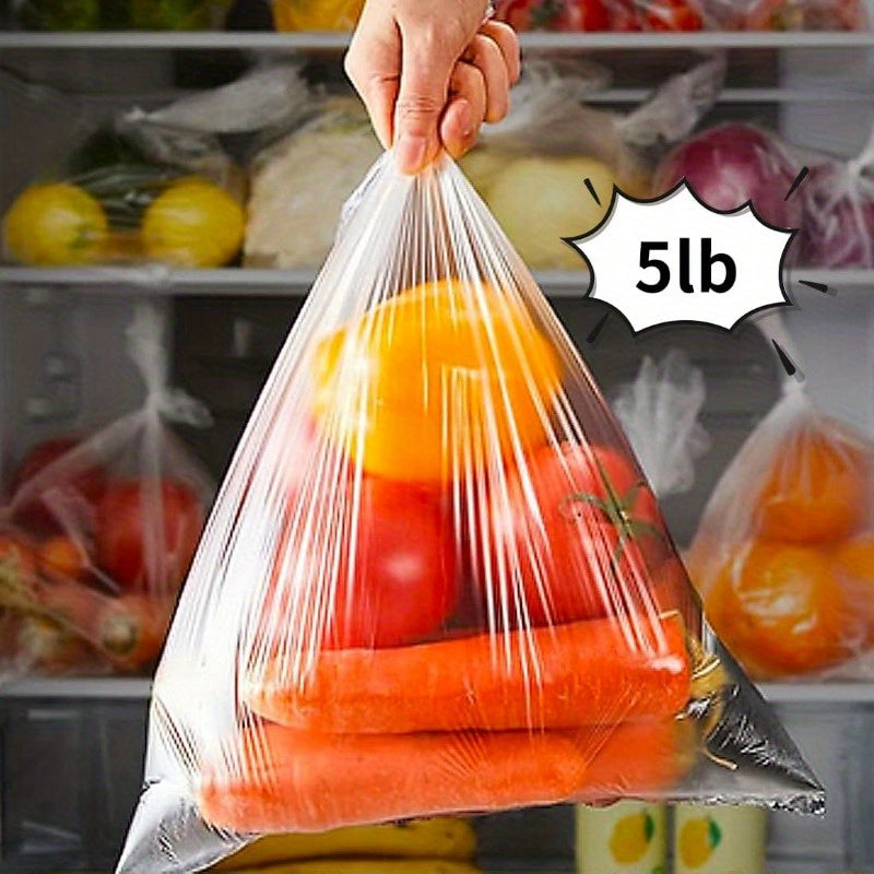 200 pieces of Large Transparent Disposable Food Storage Bags - Perfect for Maintaining Freshness in Supermarkets & Convenience Stores