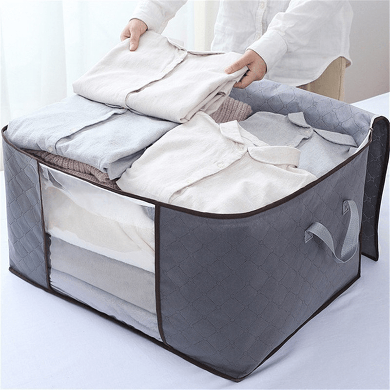 Durable Extra-Large Zippered Storage Bag - Convenient Portable Organizer for Clothes and More, Made with Strong Woven Material, Perfect for Storing Clothes, Laundry, and More