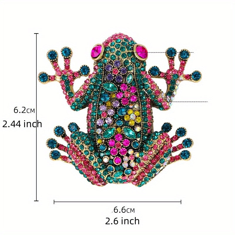 Стильная ретро-лягушка с блестящими стразами - роскошный аксессуар в стиле животных для женщин и мужчин, идеальный для праздников и подарков
