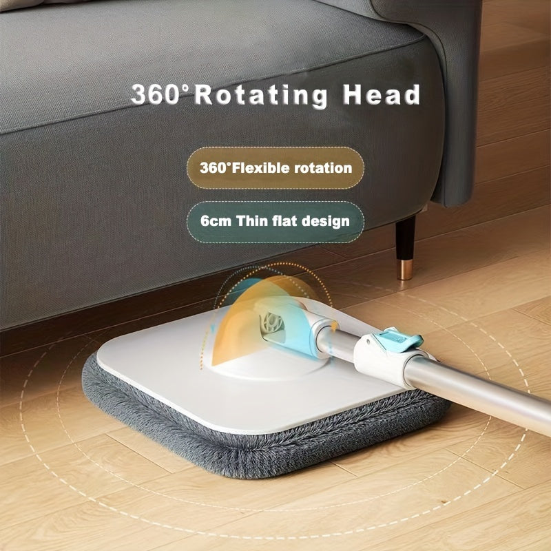 The Microfiber Spin Mop and Bucket System comes with 4 reusable pads and features a self-wringing mechanism and a 360° rotating mop head for efficient wet and dry floor cleaning. Perfect for use in the living room, bedroom, bathroom, toilet, and on