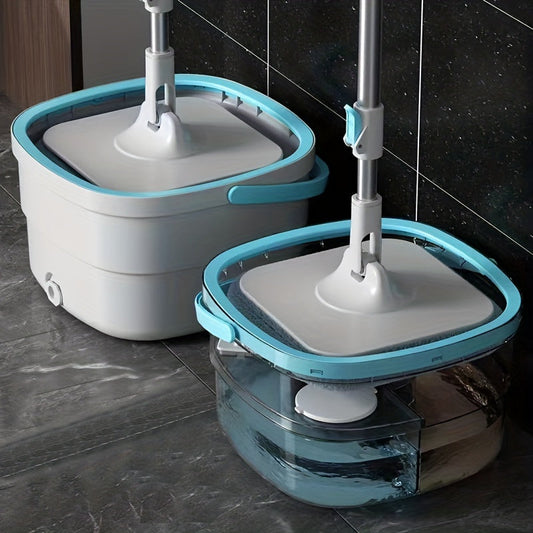 The Microfiber Spin Mop and Bucket System comes with 4 reusable pads and features a self-wringing mechanism and a 360° rotating mop head for efficient wet and dry floor cleaning. Perfect for use in the living room, bedroom, bathroom, toilet, and on