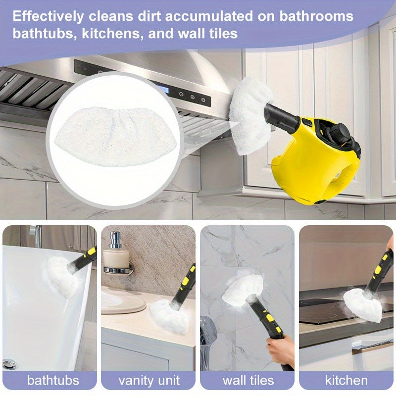 Get the Karcher Steam Mop Replacement Pads & Cover Set for effortless assembly, thorough cleaning, and reusability in your bathroom, kitchen, or on tile floors. These pads are compatible with SC1/SC2/SC3/SC4/SC5 models.