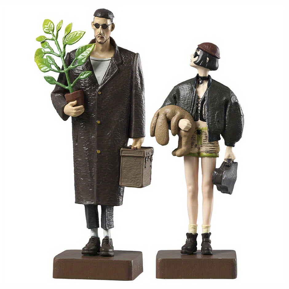 Pair of PVC movie character figurines, 14-16cm, ideal for film buffs and collectors, perfect for home decor.