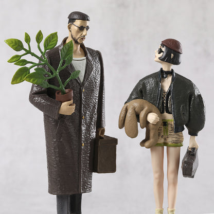 Pair of PVC movie character figurines, 14-16cm, ideal for film buffs and collectors, perfect for home decor.