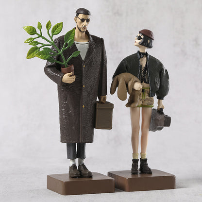 Pair of PVC movie character figurines, 14-16cm, ideal for film buffs and collectors, perfect for home decor.