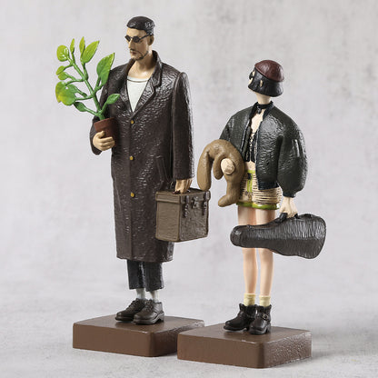 Pair of PVC movie character figurines, 14-16cm, ideal for film buffs and collectors, perfect for home decor.