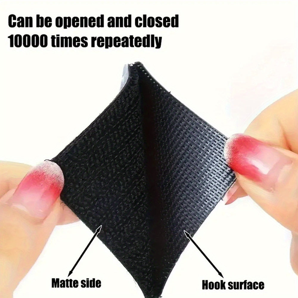 40 pieces of black double-sided adhesive car foot mats with invisible, anti-slip hook-and-loop fasteners for easy snap-on installation, perfect for securing remotes and accessories in vehicles.