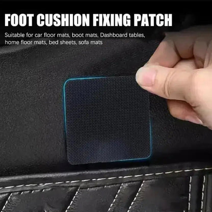 40 pieces of black double-sided adhesive car foot mats with invisible, anti-slip hook-and-loop fasteners for easy snap-on installation, perfect for securing remotes and accessories in vehicles.