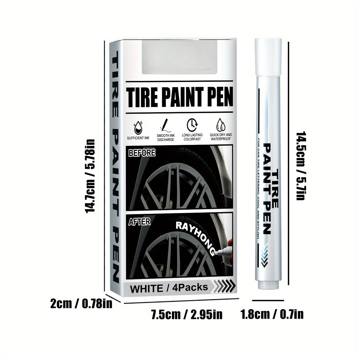 Precision tire marking pens for auto personalization and graffiti art supplies with fine tips for all vehicles.