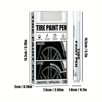 Precision tire marking pens for auto personalization and graffiti art supplies with fine tips for all vehicles.