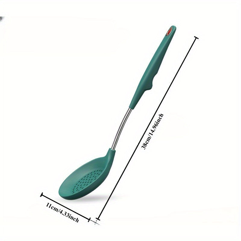 Set of five silicone spatulas for the kitchen made with food grade 304 stainless steel spoon and high temperature-resistant silicone shovel.