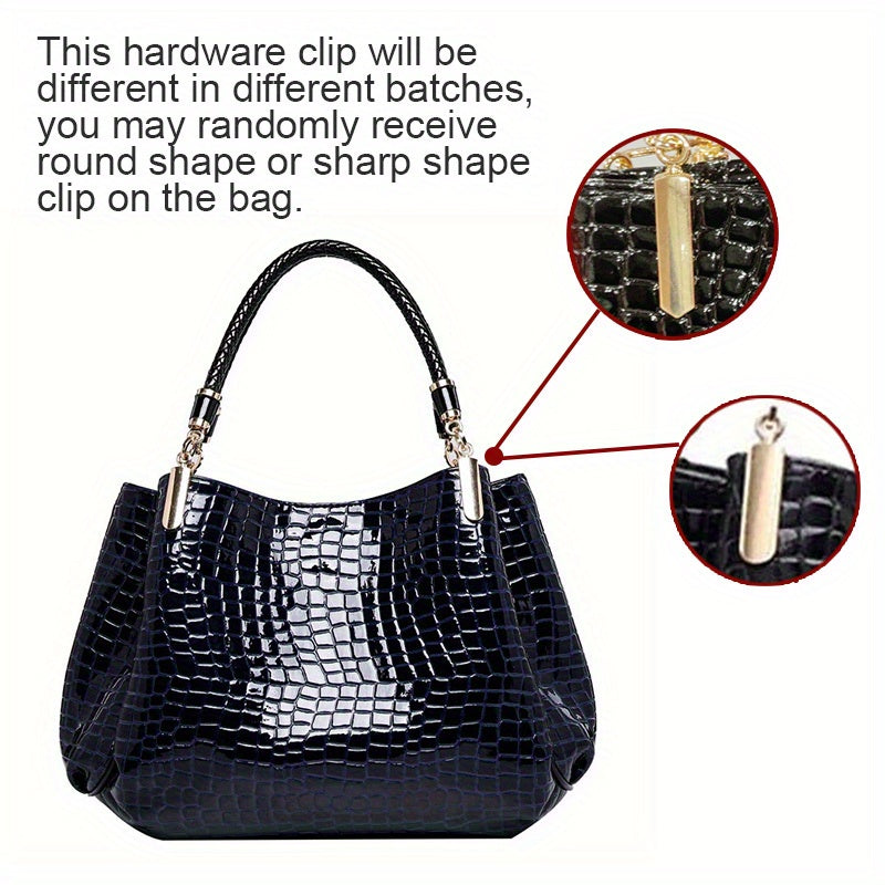 Stylish crocodile pattern handbag with European and American retro design, perfect for commuting and daily use.