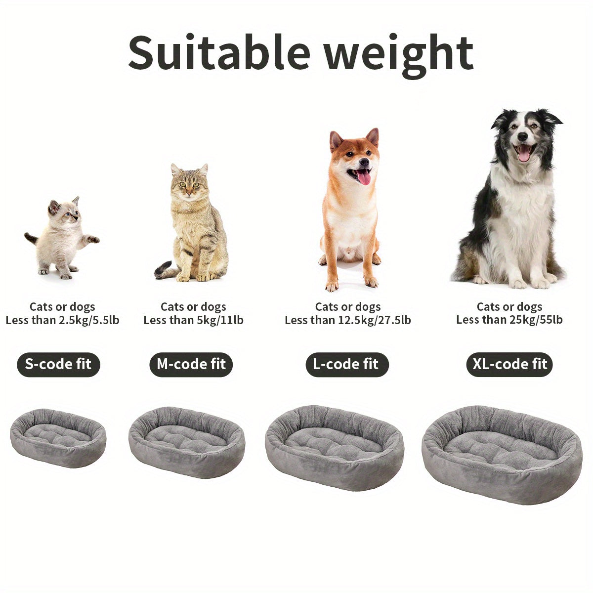 Cozy oval pet bed for small to medium dogs, plush polypropylene mat, non-assembled.