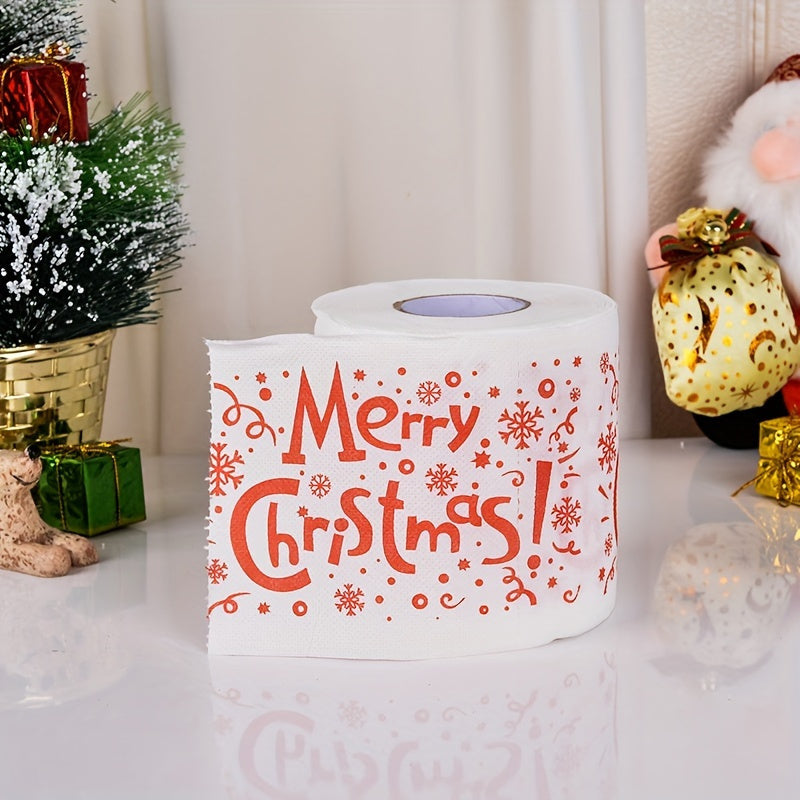 LATTBY Biodegradable Christmas Toilet Paper Rolls - 5 Pack featuring Festive Santa, Reindeer, and Tree Designs. Perfect for Holiday Decor and Party Supplies - Soft Tissue for a Festive Touch.