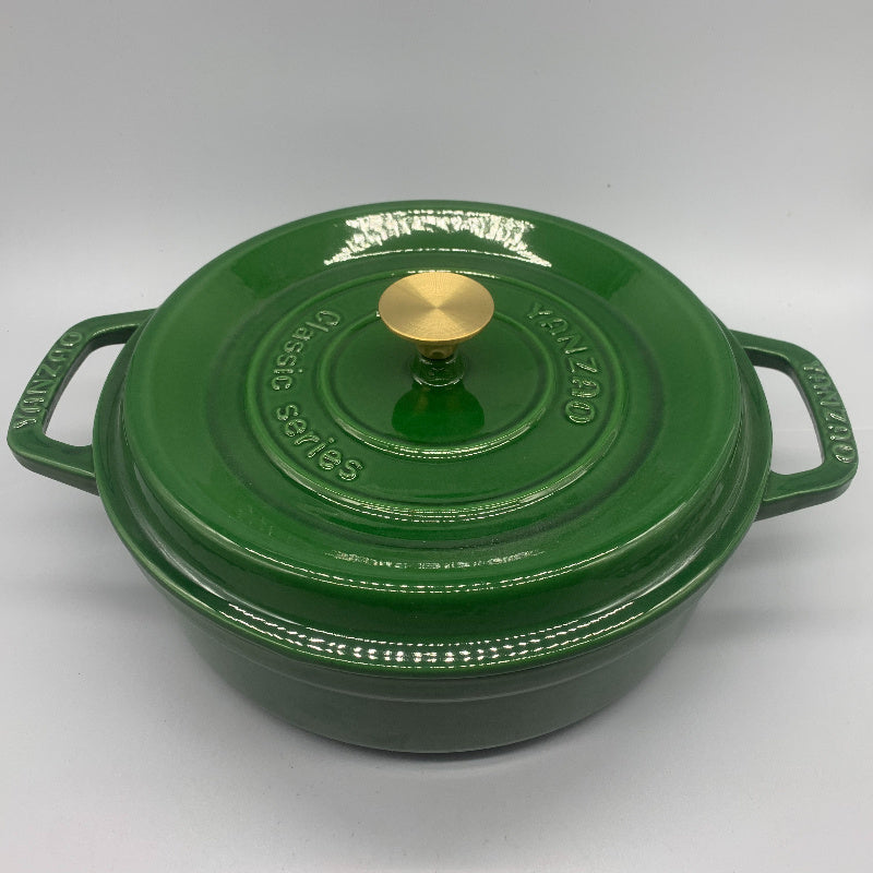 Large Capacity 190oz High-Gloss Agate Green Cast Iron Enamel Pot - Versatile Soup & Stew Cooker for Home and Restaurant Cooking